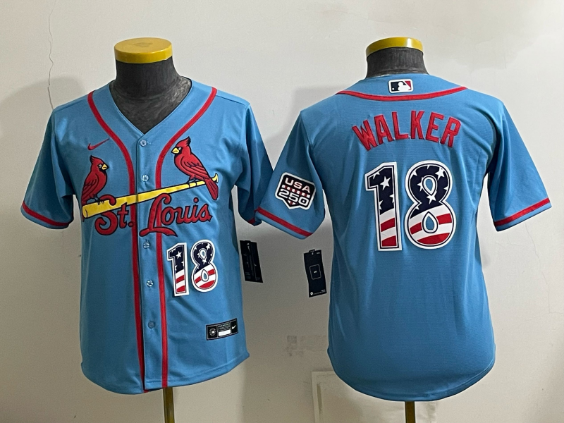 Youth 2026 St.Louis Cardinals #18 Walker blue Nike MLB Jersey 0903008->youth mlb jersey->Youth Jersey